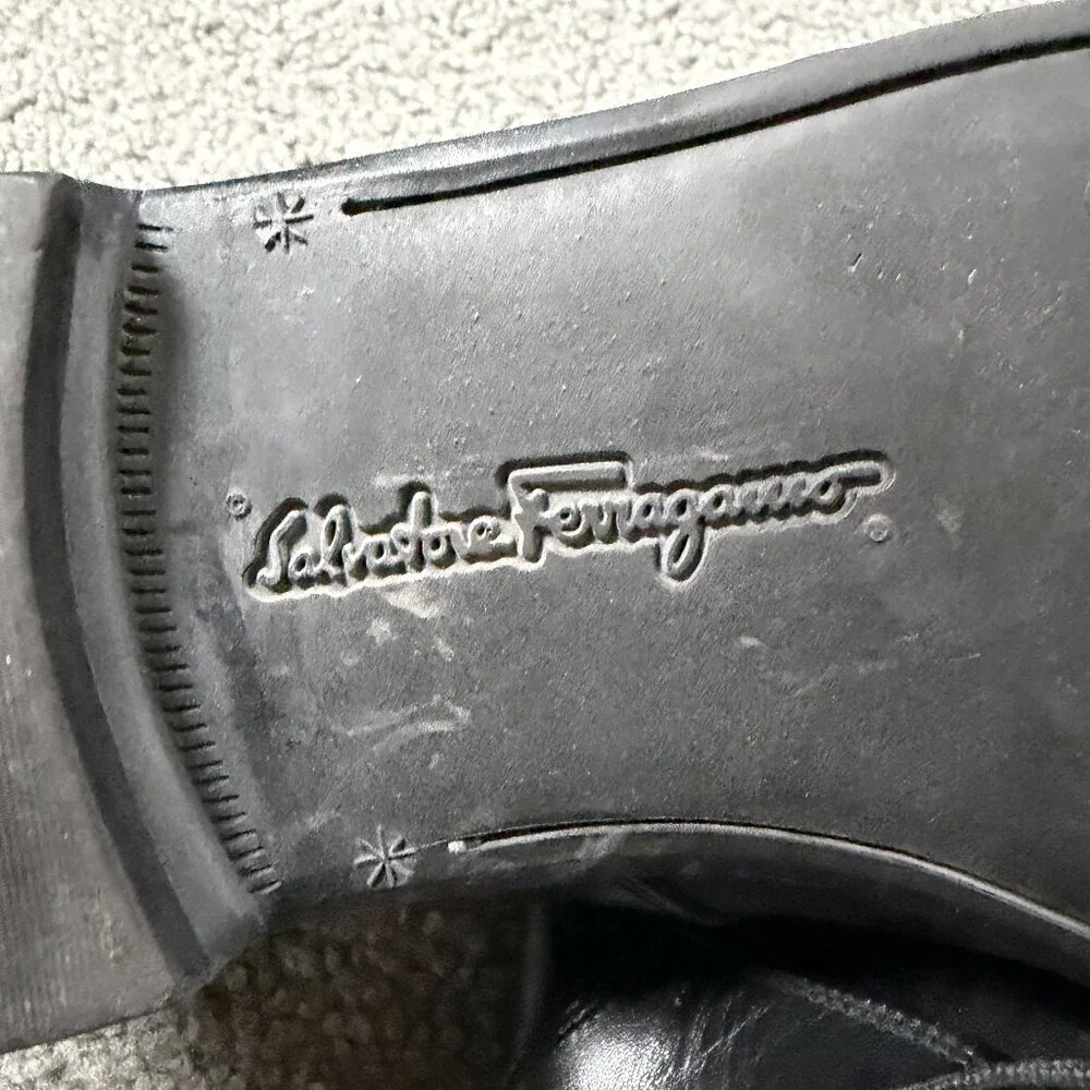 Salvatore Ferragamo Studio Black Leather Lace-Up Chukka Boots Men's Size 10 VGUC